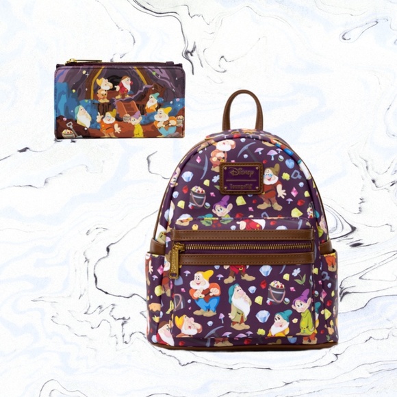 Loungefly Disney Snow White and the Seven Dwarfs AOP Backpack and Wallet